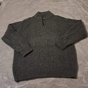 Jos. A. Bank Executive Collection Lambs Wool  1/4 Zip Pullover Sweater Size L.